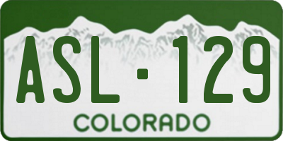 CO license plate ASL129