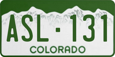 CO license plate ASL131