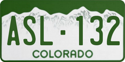 CO license plate ASL132