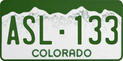 CO license plate ASL133