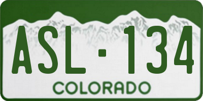 CO license plate ASL134