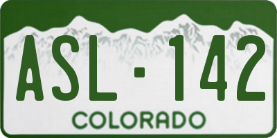 CO license plate ASL142