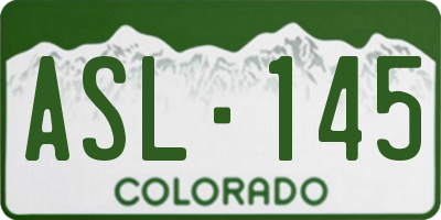 CO license plate ASL145