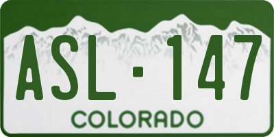 CO license plate ASL147