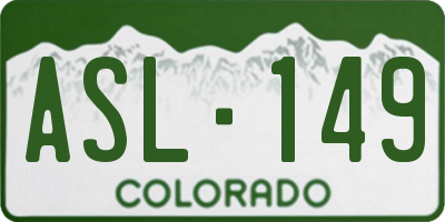 CO license plate ASL149