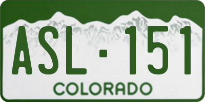 CO license plate ASL151