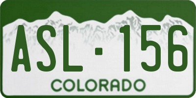 CO license plate ASL156