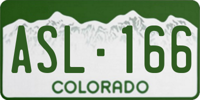CO license plate ASL166