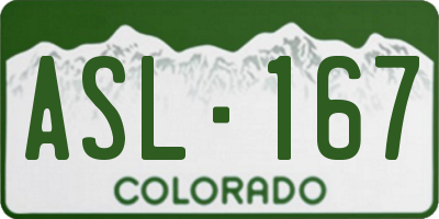 CO license plate ASL167