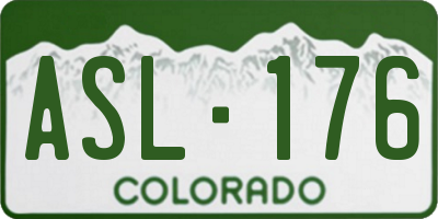 CO license plate ASL176