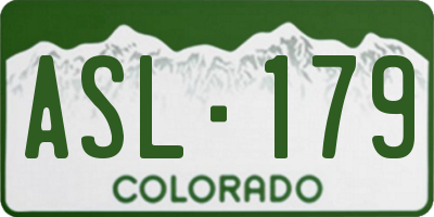 CO license plate ASL179