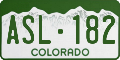 CO license plate ASL182