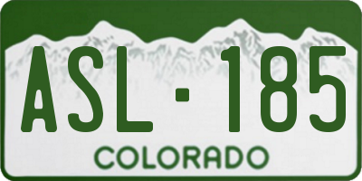 CO license plate ASL185