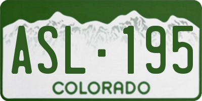 CO license plate ASL195