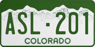 CO license plate ASL201