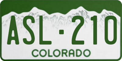 CO license plate ASL210