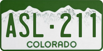 CO license plate ASL211