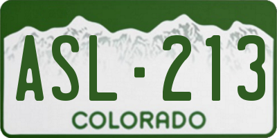 CO license plate ASL213