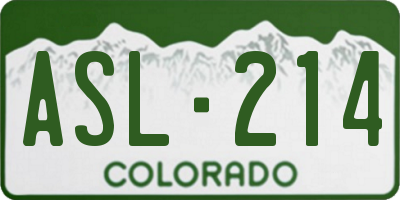 CO license plate ASL214