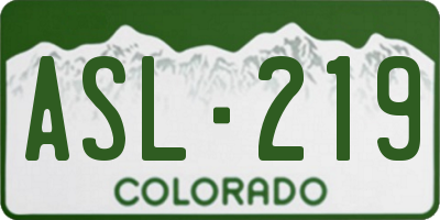 CO license plate ASL219