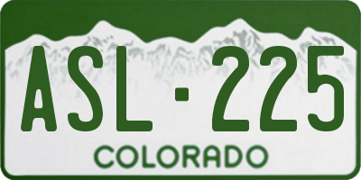 CO license plate ASL225