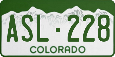 CO license plate ASL228