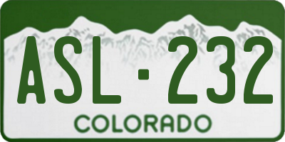 CO license plate ASL232