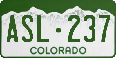 CO license plate ASL237