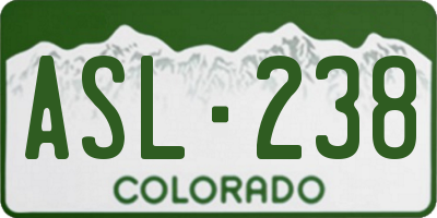 CO license plate ASL238
