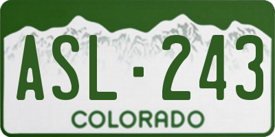 CO license plate ASL243