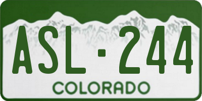 CO license plate ASL244