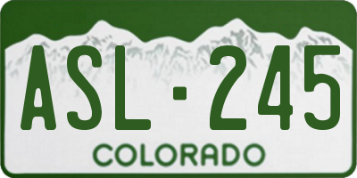 CO license plate ASL245