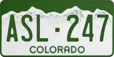 CO license plate ASL247