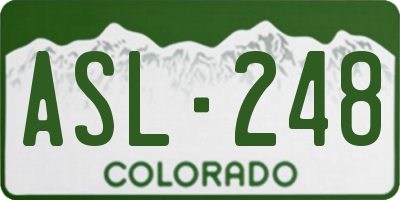 CO license plate ASL248