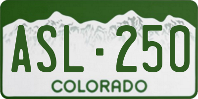 CO license plate ASL250