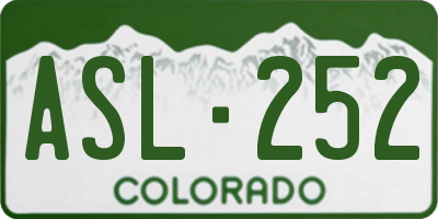 CO license plate ASL252