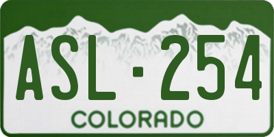 CO license plate ASL254