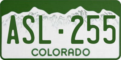 CO license plate ASL255