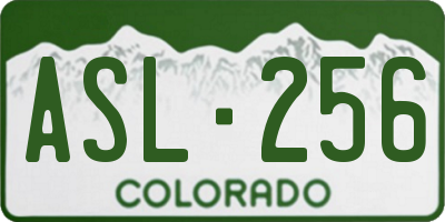 CO license plate ASL256