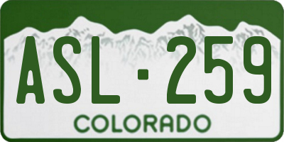 CO license plate ASL259