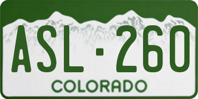 CO license plate ASL260