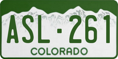 CO license plate ASL261