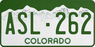 CO license plate ASL262