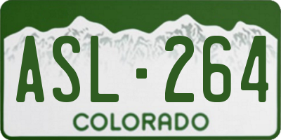 CO license plate ASL264