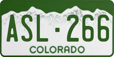 CO license plate ASL266