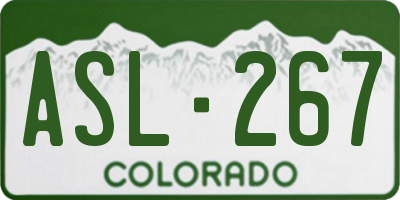 CO license plate ASL267