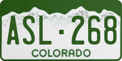 CO license plate ASL268