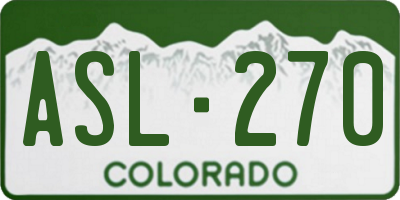 CO license plate ASL270
