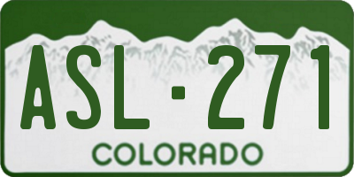 CO license plate ASL271