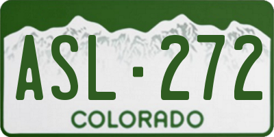 CO license plate ASL272